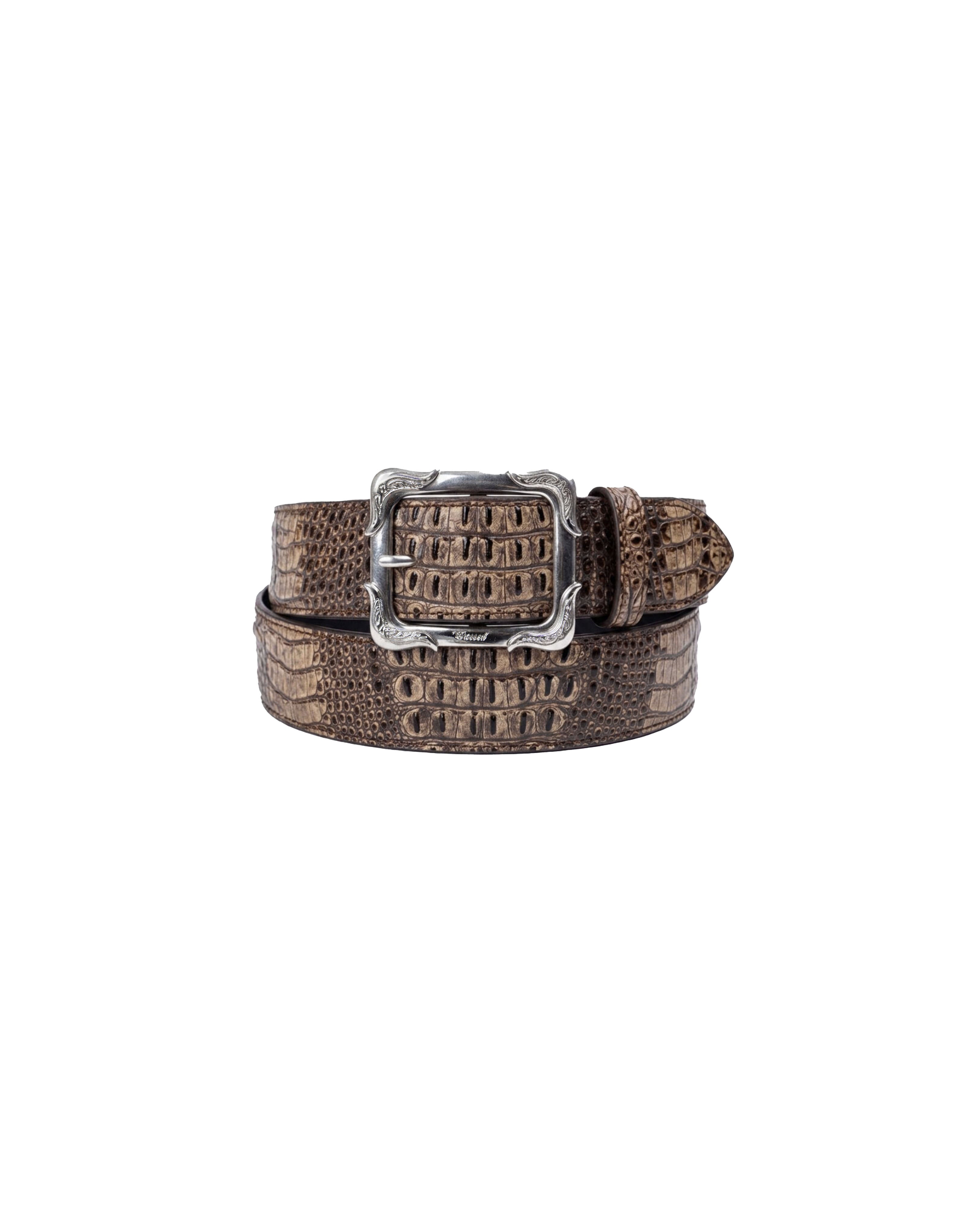 Beige Croco Icon Belt